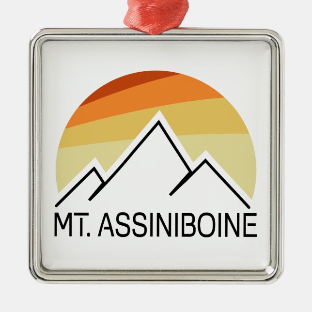 Mt. Assiniboine Retro Metal Tree Decoration (Front)