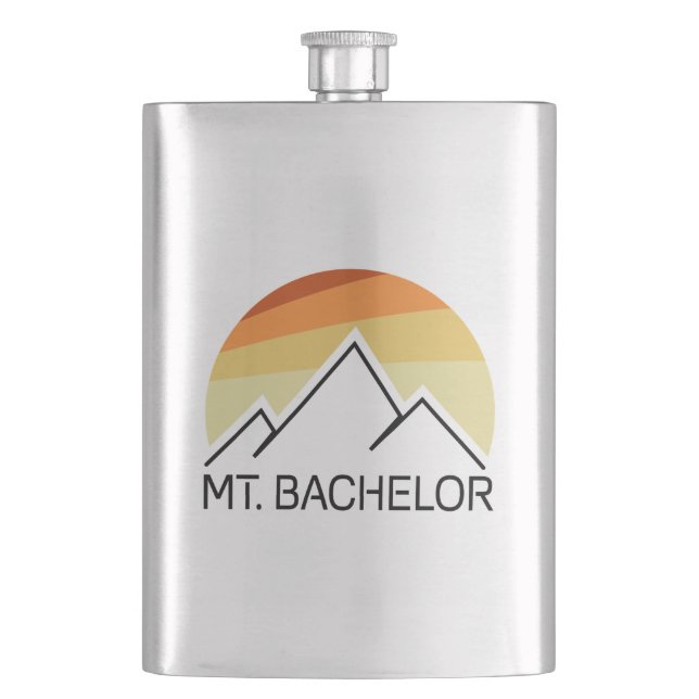 Mt. Bachelor Oregon Retro Hip Flask (Front)