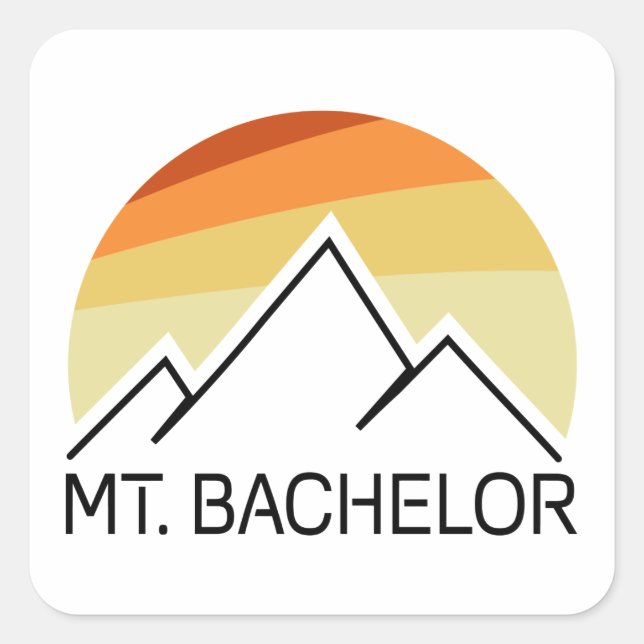 Mt. Bachelor Oregon Retro Square Sticker (Front)
