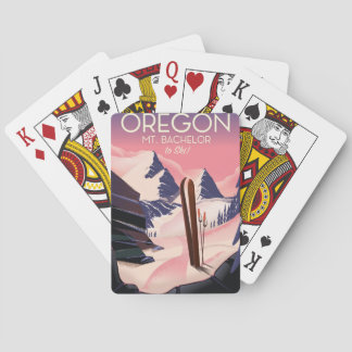 Mt.Bachelor Oregon Ski travel poster Playing Cards