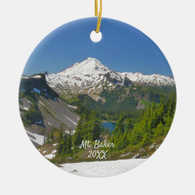 Mt. Baker Landscape Photo Circle Ornament (Front)