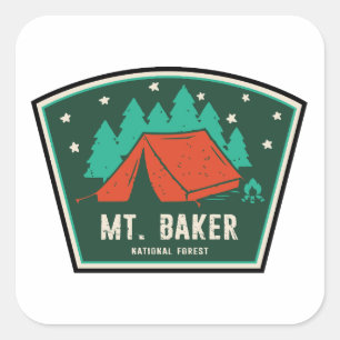 Mt. Baker National Forest Camping Square Sticker