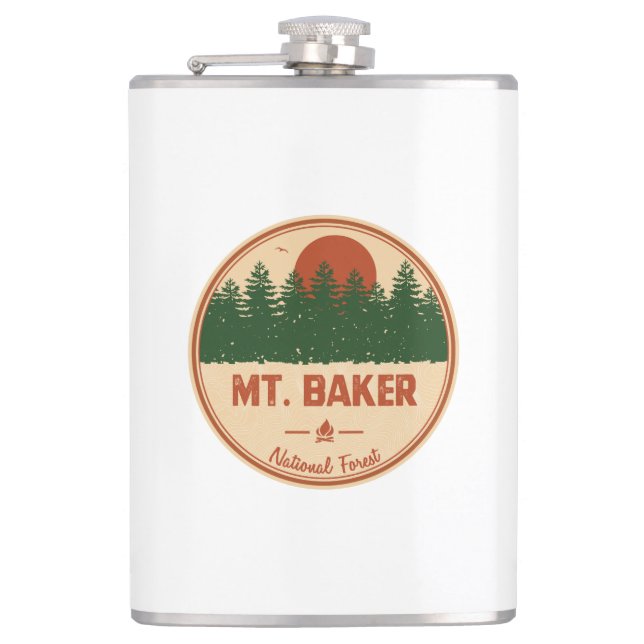 Mt. Baker National Forest Hip Flask (Front)
