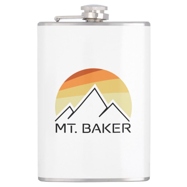 Mt. Baker Retro Hip Flask (Front)