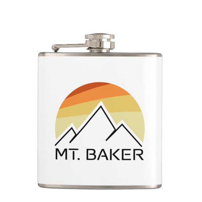 Mt. Baker Retro Hip Flask (Front)