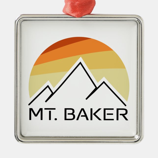 Mt. Baker Retro Metal Tree Decoration (Front)