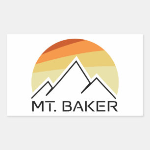 Mt. Baker Retro Rectangular Sticker