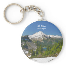 Mt. Baker, Washington Landscape Button Keychain