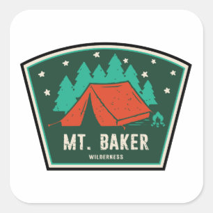 Mt. Baker Wilderness Washington Camping Square Sticker
