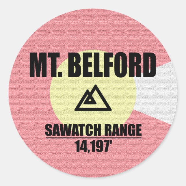 Mt. Belford Classic Round Sticker (Front)