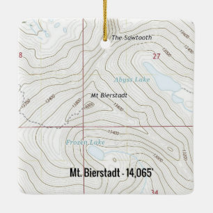 Mt. Bierstadt Colorado Fourteener Ceramic Ornament