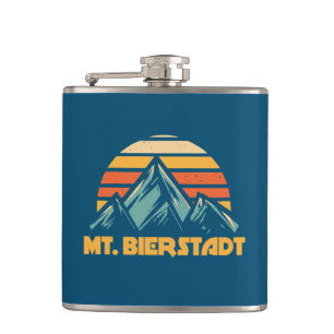 Mt. Bierstadt Colorado Retro Turquoise Hip Flask