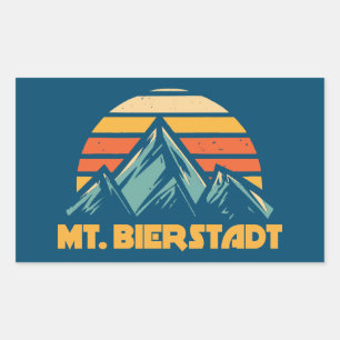 Mt. Bierstadt Colorado Retro Turquoise Rectangular Sticker