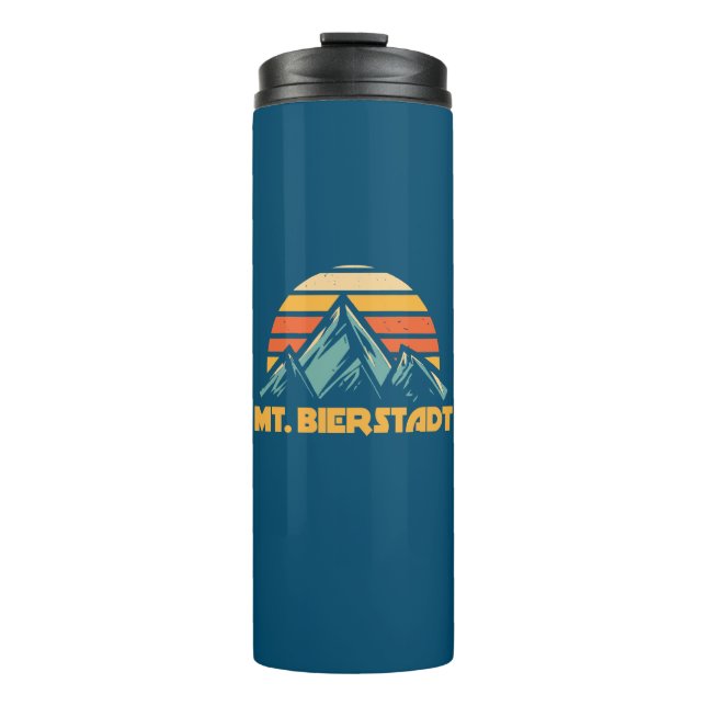 Mt. Bierstadt Colorado Retro Turquoise Thermal Tumbler (Front)