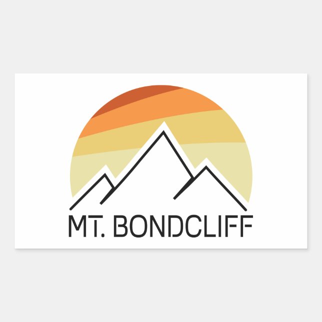 Mt. Bondcliff New Hampshire Retro Rectangular Sticker (Front)
