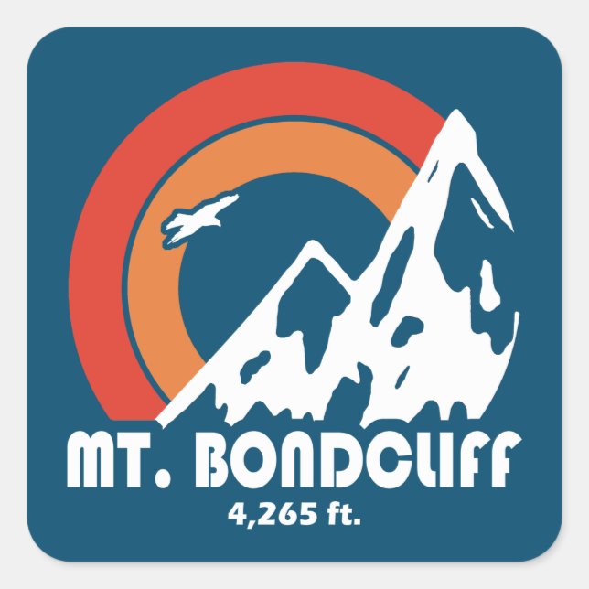 Mt. Bondcliff New Hampshire Sun Eagle Square Sticker (Front)