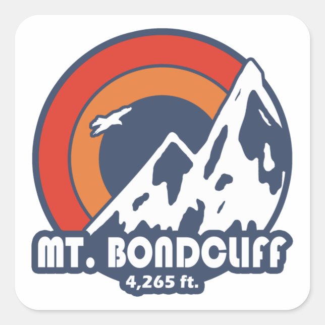 Mt. Bondcliff New Hampshire Sun Eagle Square Sticker (Front)