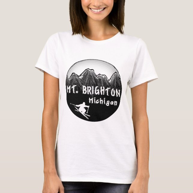 Mt. Brighton Michigan skier T-Shirt (Front)
