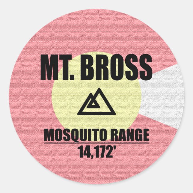 Mt. Bross Classic Round Sticker (Front)