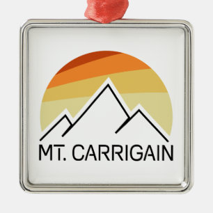 Mt. Carrigain New Hampshire Retro Metal Tree Decoration