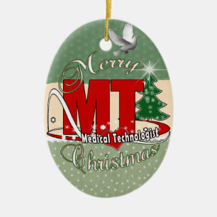 MT CHRISTMAS Medical Technologist  LAB Ceramic Tree Decoration