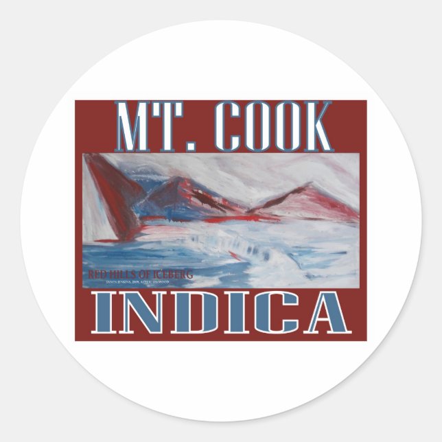 MT COOK INDICA CLASSIC ROUND STICKER (Front)
