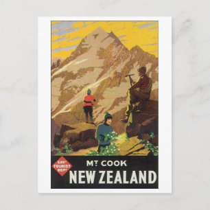 Mt. Cook, New Zealand Travel Poster Postcard