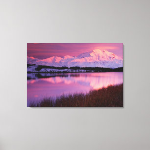 Mt. Denali at sunset from Reflection Pond Canvas Print