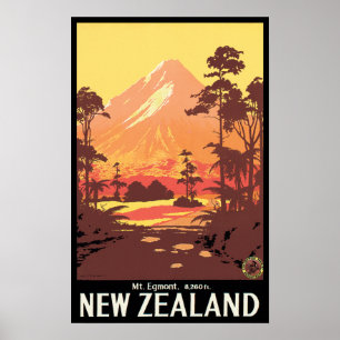 Mt Egmont New Zealand Poster