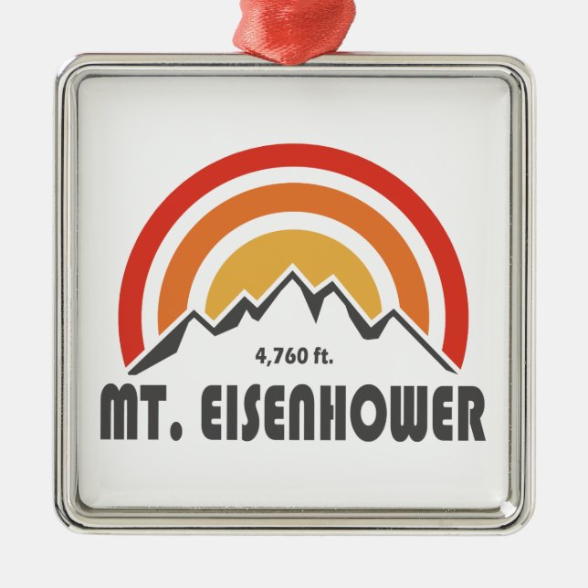 Mt. Eisenhower New Hampshire Metal Tree Decoration (Front)