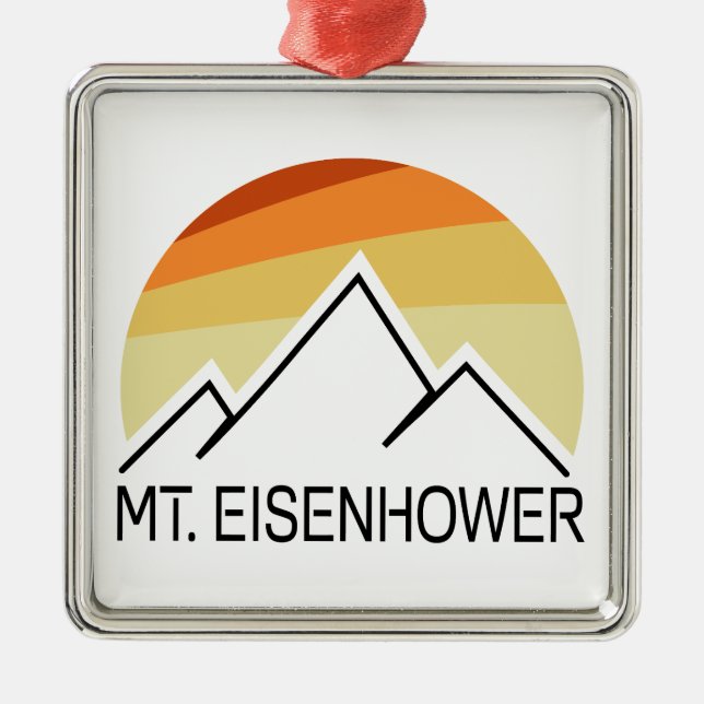 Mt. Eisenhower New Hampshire Retro Metal Tree Decoration (Front)