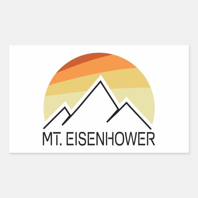 Mt. Eisenhower New Hampshire Retro Rectangular Sticker (Front)