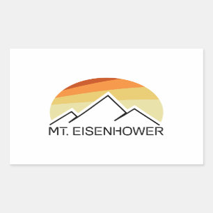 Mt. Eisenhower New Hampshire Retro Rectangular Sticker