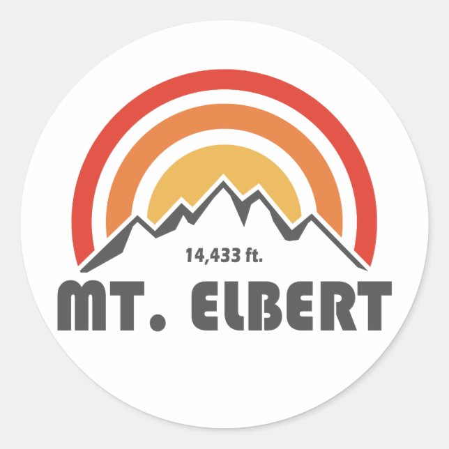 Mt. Elbert Classic Round Sticker (Front)