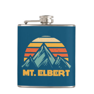 Mt. Elbert Colorado Retro Turquoise Hip Flask