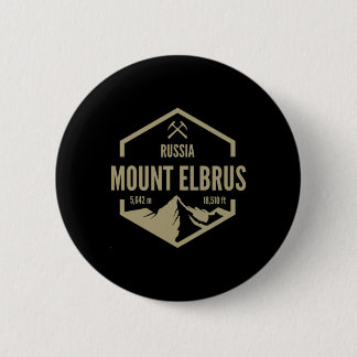 Mt. Elbrus Mountain Travel  6 Cm Round Badge