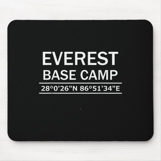 Mt Everest Base Camp Coordinates  Mouse Mat (Front)
