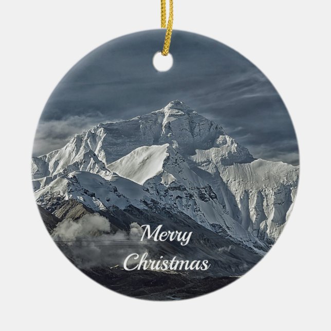 Mt Everest Christmas Ceramic Tree Decoration (Front)