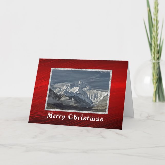 Mt Everest Christmas Holiday Card (Front)