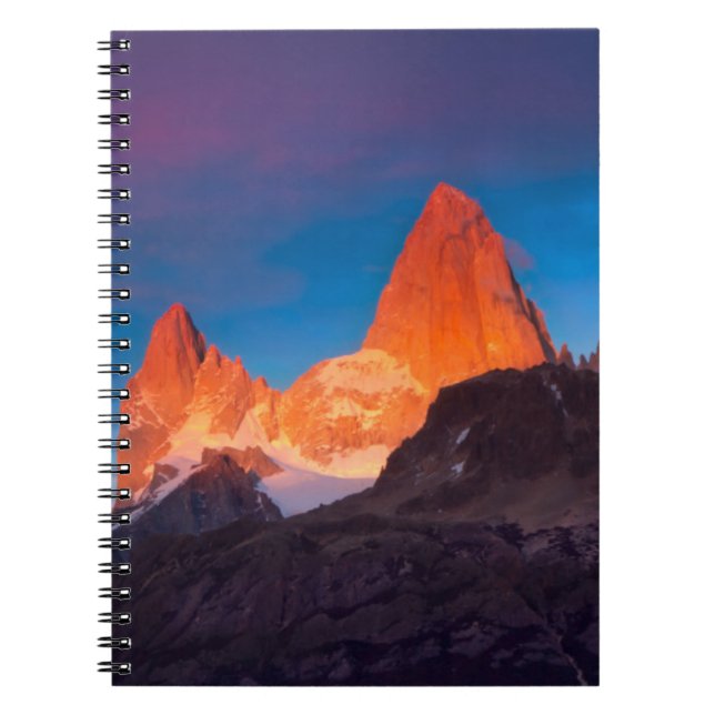 Mt Fitz Roy At Sunrise Notebook (Front)