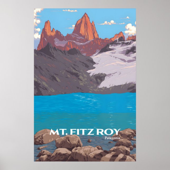 Mt Fitz Roy Patagonia Travel Poster (Front)
