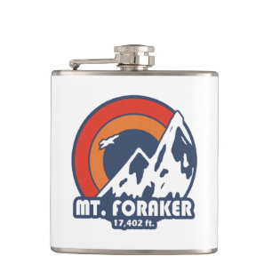 Mt. Foraker Alaska Sun Eagle Hip Flask