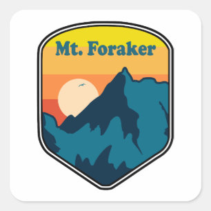 Mt. Foraker Alaska Sunrise Square Sticker