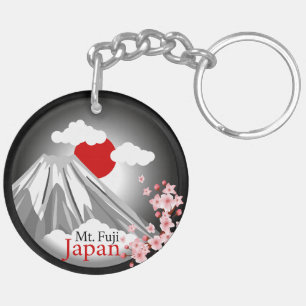 Mt. Fuji Abstract Landscape Key Ring