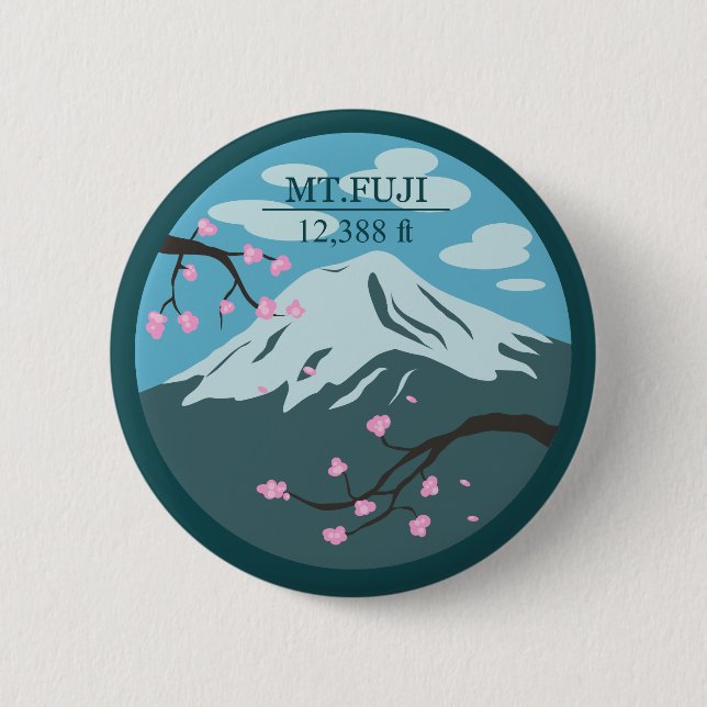Mt. Fuji Altitude 6 Cm Round Badge (Front)