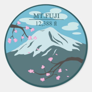 Mt. Fuji Altitude Classic Round Sticker