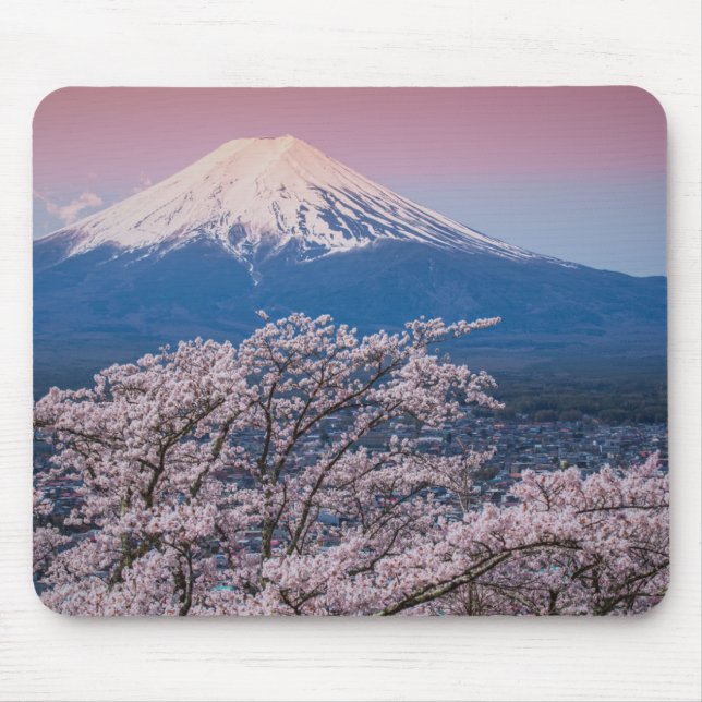 Mt Fuji and Cherry Blossoms Mouse Mat (Front)