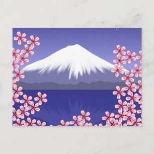 Mt. Fuji and Sakura Blossoms Postcard