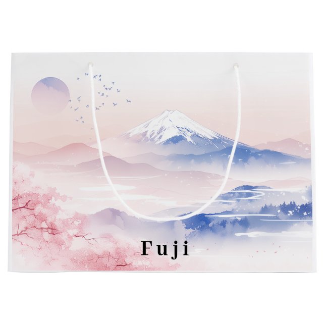 Mt. Fuji & Cherry Blossoms Elegant Large Gift Bag (Front)