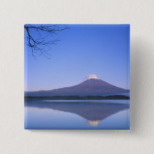 Mt. Fuji from Motosu Lake, Yamanashi, Japan 15 Cm Square Badge